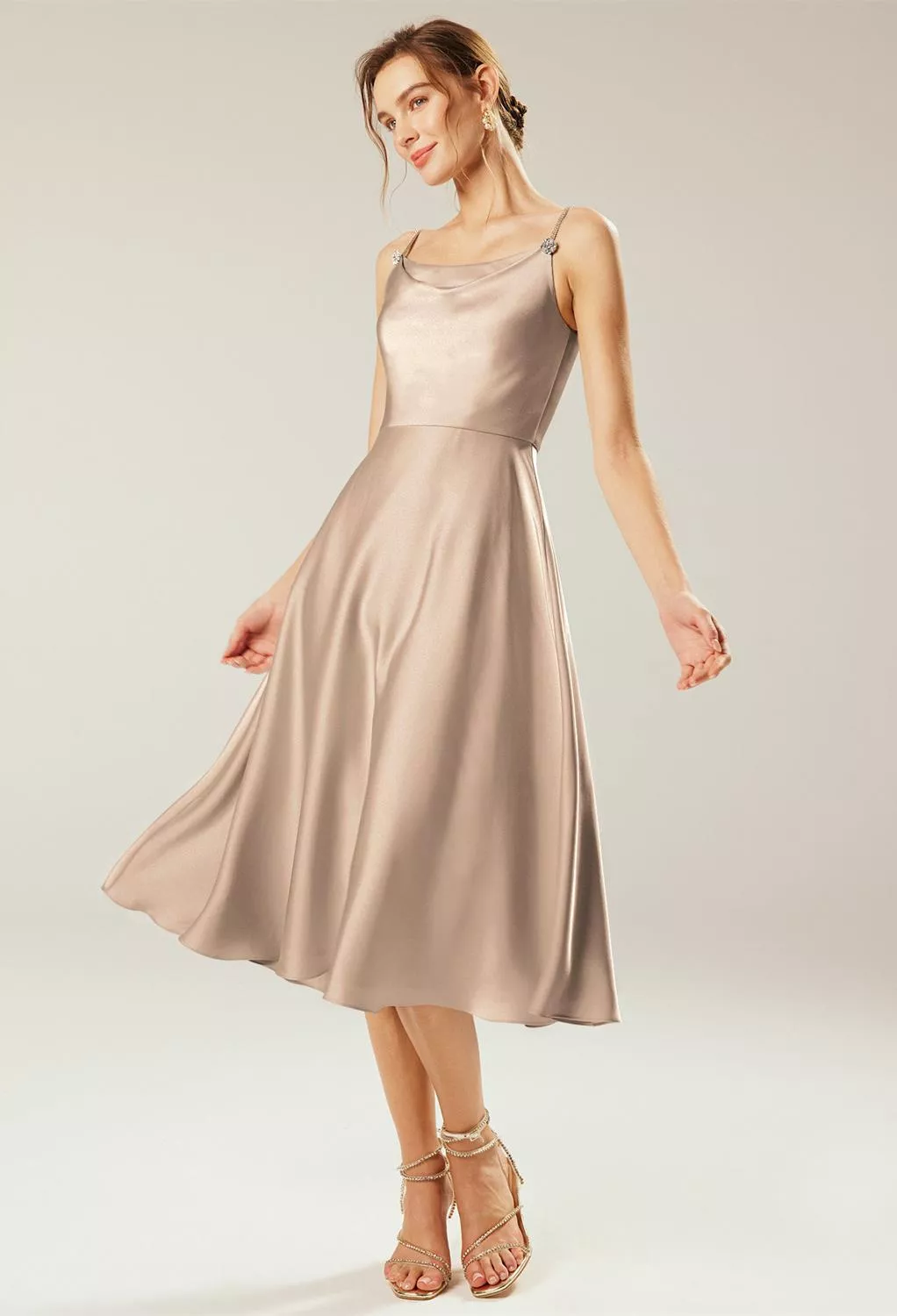 AW Marin Taupe  Cocktail Wedding Guest Dresses